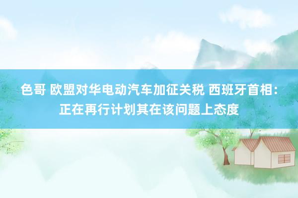 色哥 欧盟对华电动汽车加征关税 西班牙首相：正在再行计划其在该问题上态度