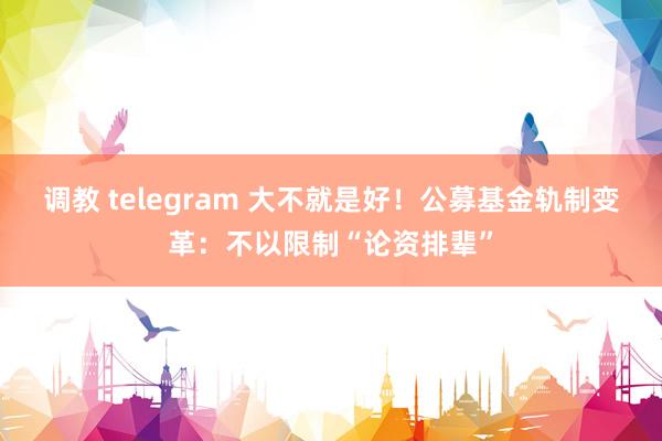 调教 telegram 大不就是好！公募基金轨制变革：不以限制“论资排辈”