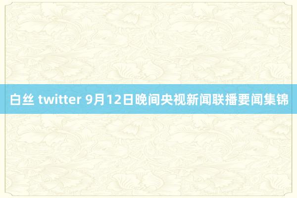 白丝 twitter 9月12日晚间央视新闻联播要闻集锦