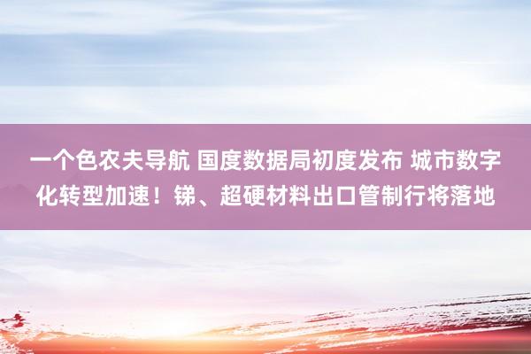 一个色农夫导航 国度数据局初度发布 城市数字化转型加速！锑、超硬材料出口管制行将落地