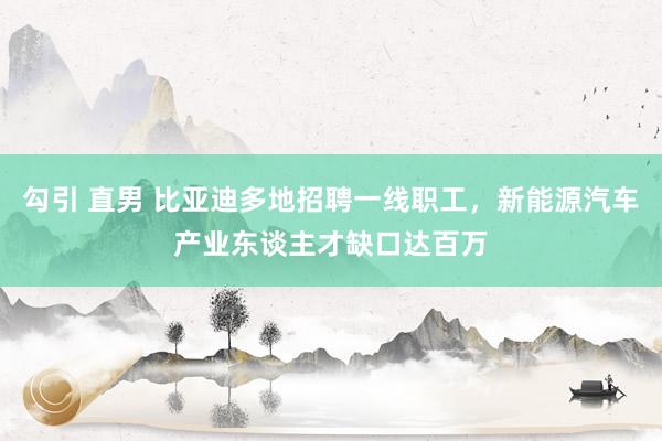 勾引 直男 比亚迪多地招聘一线职工，新能源汽车产业东谈主才缺口达百万