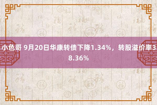 小色哥 9月20日华康转债下降1.34%，转股溢价率38.36%