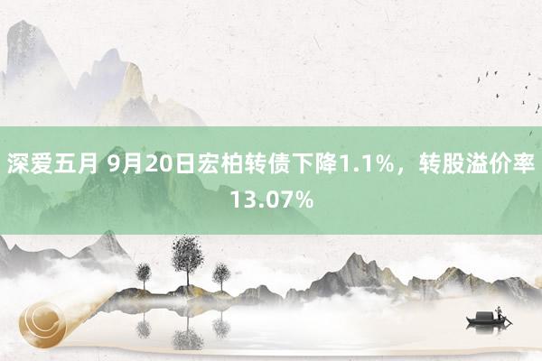 深爱五月 9月20日宏柏转债下降1.1%，转股溢价率13.07%