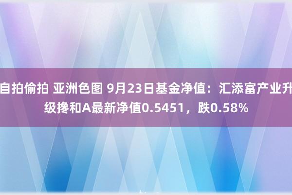 自拍偷拍 亚洲色图 9月23日基金净值：汇添富产业升级搀和A最新净值0.5451，跌0.58%