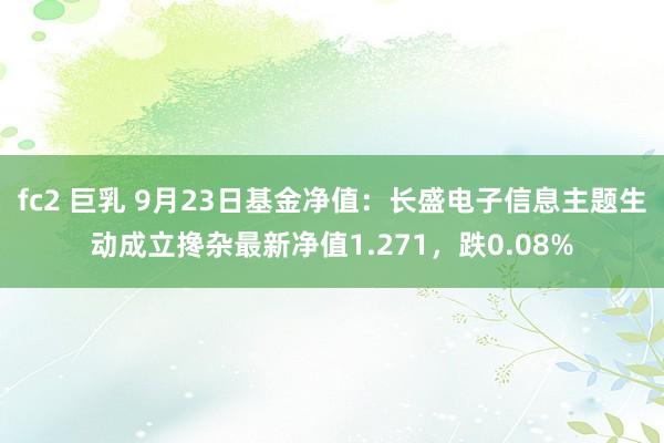 fc2 巨乳 9月23日基金净值：长盛电子信息主题生动成立搀杂最新净值1.271，跌0.08%