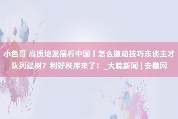 小色哥 高质地发展看中国丨怎么激动技巧东谈主才队列建树？利好秩序来了！_大皖新闻 | 安徽网