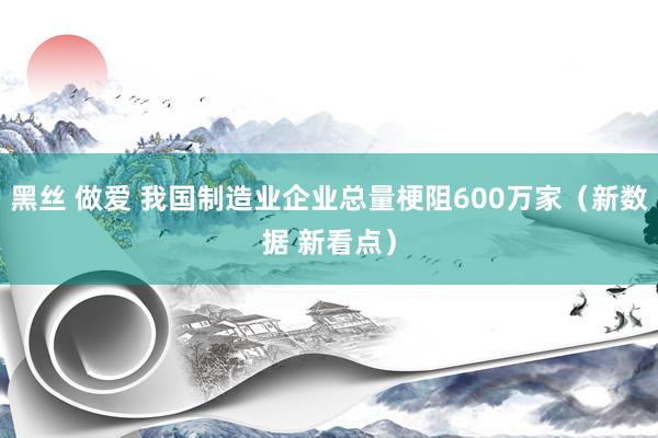 黑丝 做爱 我国制造业企业总量梗阻600万家（新数据 新看点）