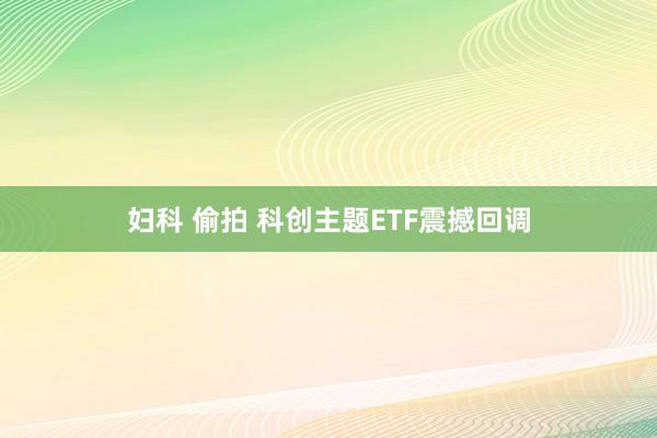 妇科 偷拍 科创主题ETF震撼回调