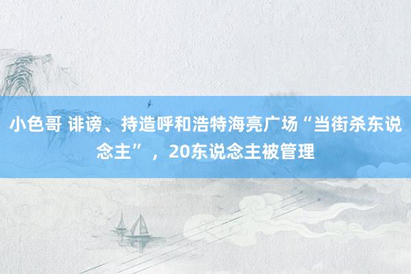 小色哥 诽谤、持造呼和浩特海亮广场“当街杀东说念主” ，20东说念主被管理