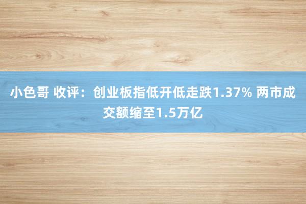 小色哥 收评：创业板指低开低走跌1.37% 两市成交额缩至1.5万亿