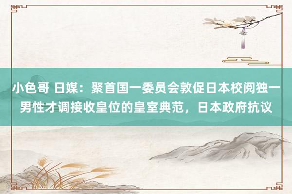 小色哥 日媒：聚首国一委员会敦促日本校阅独一男性才调接收皇位的皇室典范，日本政府抗议