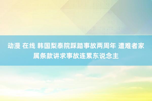 动漫 在线 韩国梨泰院踩踏事故两周年 遭难者家属条款讲求事故连累东说念主