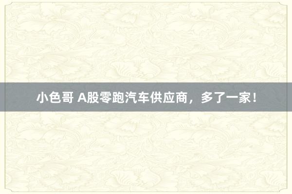 小色哥 A股零跑汽车供应商，多了一家！