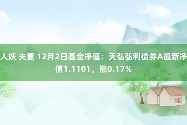 人妖 夫妻 12月2日基金净值：天弘弘利债券A最新净值1.1101，涨0.17%