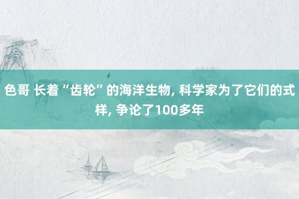 色哥 长着“齿轮”的海洋生物， 科学家为了它们的式样， 争论了100多年