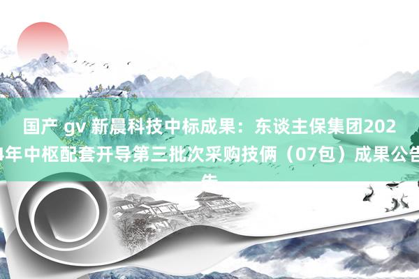 国产 gv 新晨科技中标成果：东谈主保集团2024年中枢配套开导第三批次采购技俩（07包）成果公告