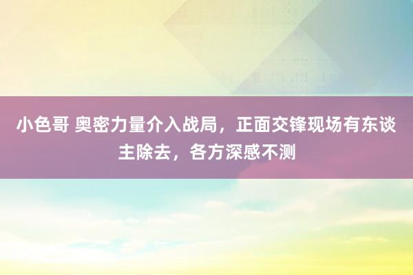 小色哥 奥密力量介入战局，正面交锋现场有东谈主除去，各方深感不测