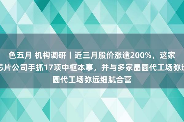 色五月 机构调研丨近三月股价涨逾200%，这家国产自大芯片公司手抓17项中枢本事，并与多家晶圆代工场弥远细腻合营