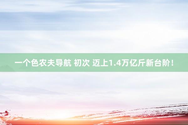 一个色农夫导航 初次 迈上1.4万亿斤新台阶！