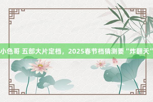 小色哥 五部大片定档，2025春节档猜测要“炸翻天”