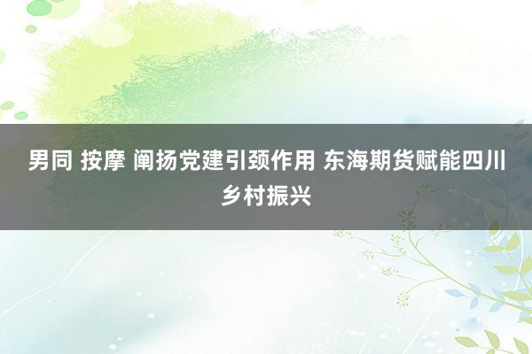 男同 按摩 阐扬党建引颈作用 东海期货赋能四川乡村振兴