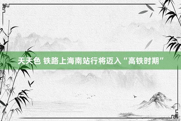 天天色 铁路上海南站行将迈入“高铁时期”