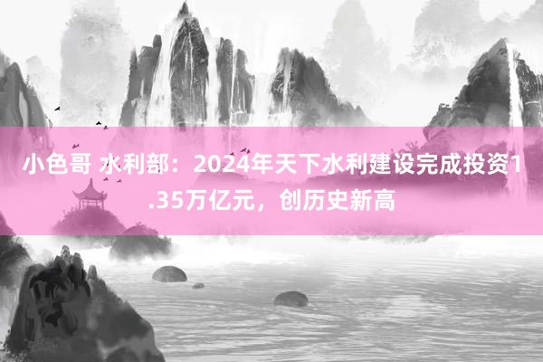 小色哥 水利部：2024年天下水利建设完成投资1.35万亿元，创历史新高