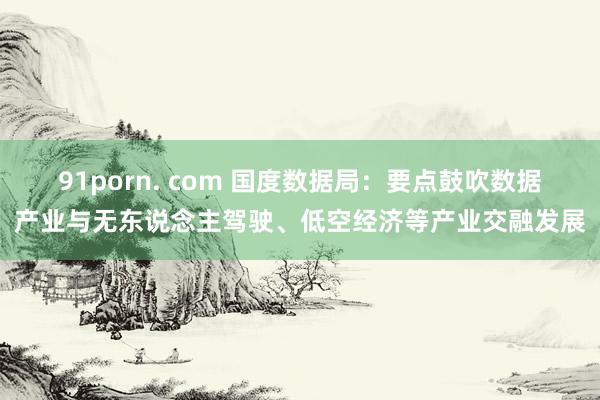 91porn. com 国度数据局：要点鼓吹数据产业与无东说念主驾驶、低空经济等产业交融发展